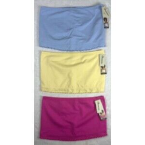 Lot of 3 No Boundaries Lettuce Edge Bandeau True Lemon Women's Size XL NEW